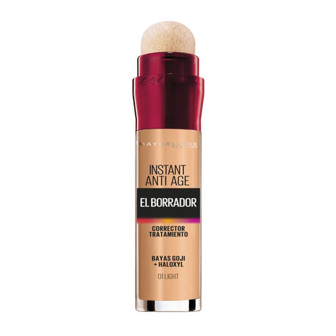 Maybelline Instant Rewind Eraser Treatment Concealer in shade 01 Light, with a sleek tube and applicator for flawless coverage.