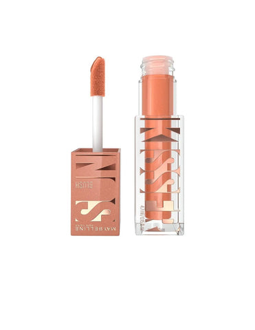 Maybelline Sunkisser liquid blush and bronzer in shade Downtown Rush, 4.7ml, with a sleek container and vibrant color display.