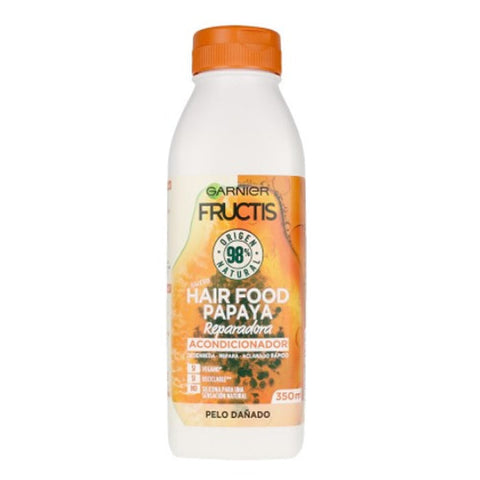 Garnier Fructis Hair Food Papaya repairing conditioner bottle, 350ml, with fresh papaya imagery on the label.
