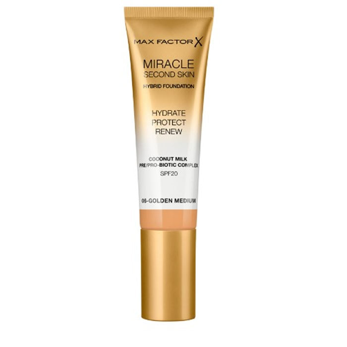 Max Factor Miracle Second Skin Spf20 6 Golden Medium 30 ml Jag Couture London - New York
