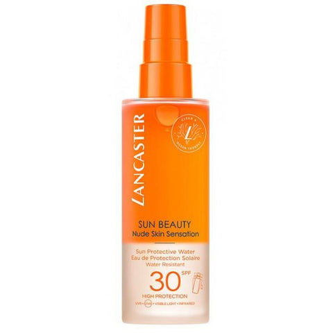 Lancaster Sun Beauty Protective Water Agua SPF 30 in 150ml bottle, lightweight sun protection spray by Jag Couture London New York
