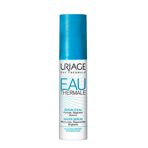 Uriage Eau Thermale Water Serum in 30ml bottle, featuring clear liquid inside a sleek container, by Jag Couture London New York.