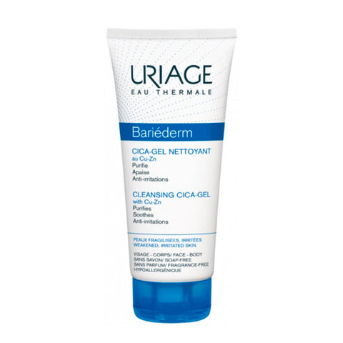 Uriage Bariéderm Cica-Cleansing Gel 200 ml in a clear bottle with a white pump dispenser