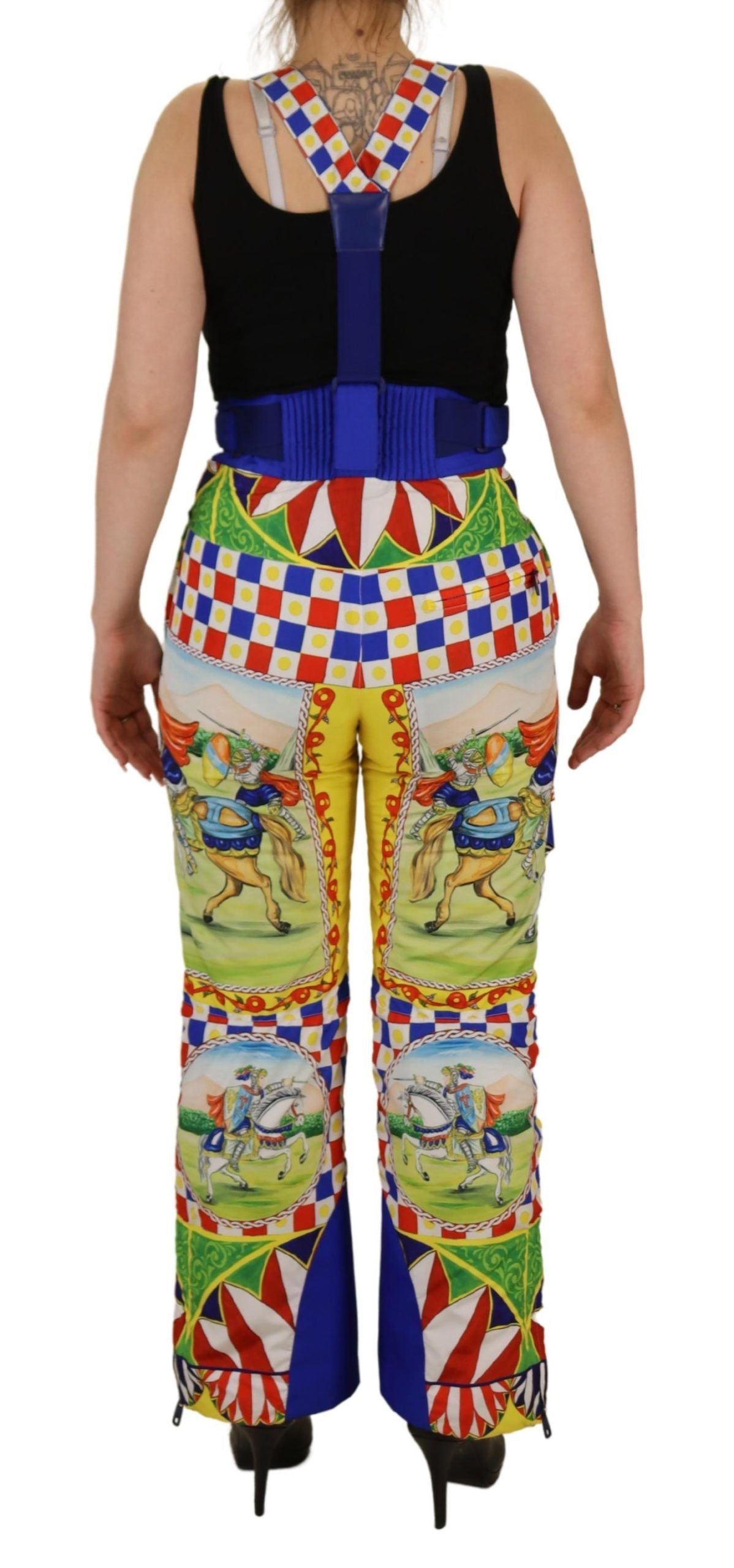 Multicolor printed snow trousers by Dolce & Gabbana, featuring vibrant pattern and winter-ready design.