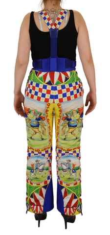 Multicolor printed snow trousers by Dolce & Gabbana, featuring vibrant pattern and winter-ready design.