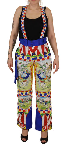 Multicolor printed snow trouser pants by Dolce & Gabbana with vibrant pattern and winter-ready style.