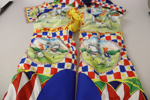 Multicolor printed snow trousers by Dolce & Gabbana featuring vibrant patterns and winter-ready fabric.