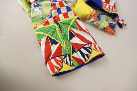 Multicolor printed snow trousers by Dolce & Gabbana, featuring vibrant patterns and winter-ready snow pant design.