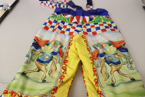 Multicolor printed snow trousers by Dolce & Gabbana featuring a vibrant pattern, warm fabric, and relaxed fit for winter wear.