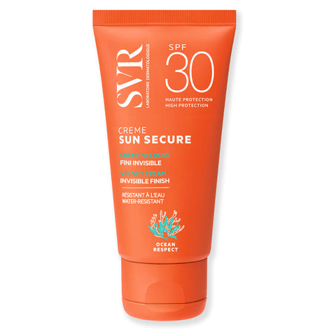 Jag Couture London Sunsecure Cr SPF30 moisturizer in a 50ml jar, featuring a sleek white container with a silver lid.