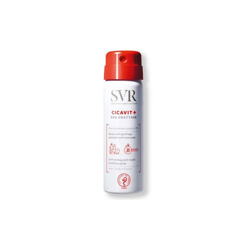 Jag Couture London New York Svr Cicavit Sos Grattage 40ml skincare product in a sleek tube with a white cap and minimalist design.