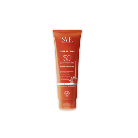 Jag Couture London New York Svr Sun Secure Lait 50 SPF 250ml bottle with pump for sun protection and skincare.