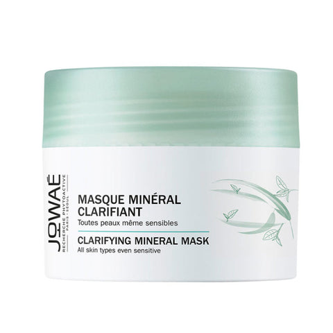 Jowaé Clarifying Mineral Mask in 50ml jar with mineral-rich formula for deep skin cleansing and refreshing skincare.