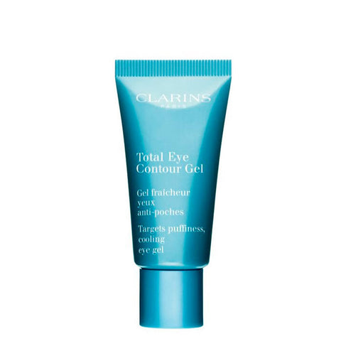 Jag Couture London - New York Clarins Total Eye Contour Gel 20ml in a sleek tube, designed to refresh and reduce puffiness around the eyes.