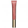 Clarins Instant Light Natural Lip Perfector in shade 05 Candy Shimmer, glossy lip gloss with a hint of shimmer, shown on a model's lips.