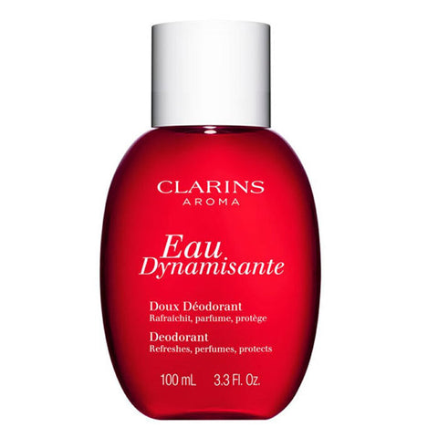 Clarins Eau Dynamisante deodorant spray in 100ml bottle, featuring a refreshing, citrus-scented formula for everyday freshness.