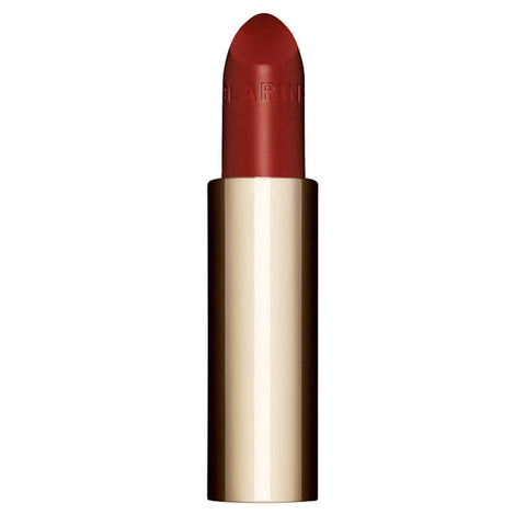 Clarins Joli Rouge Satin lipstick in shade 772 Red Hibiscus, refill pack, 3.5g, with sleek packaging and vibrant red color.