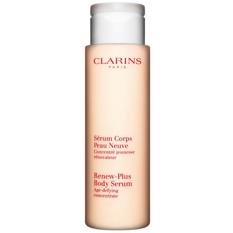 Jag Couture London New York Clarins Body Shape Up Your Skin Renew Plus Body Serum 200ml bottle on a clean background