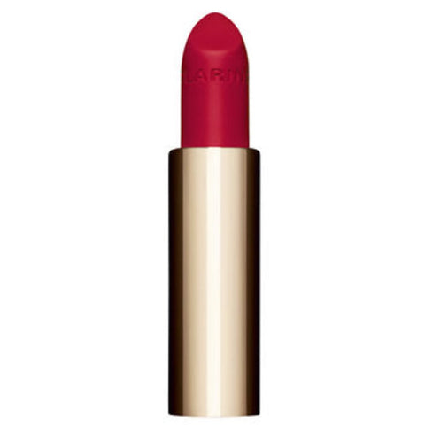 Clarins Joli Rouge Velvet La Recharge 742V lipstick in 3.5g, featuring a smooth, velvety red shade on a sleek case.