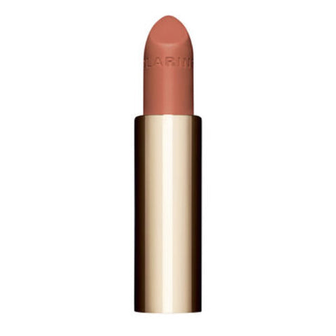 Clarins Joli Rouge Velvet La Recharge lipstick in shade 783V Almond Nude, 3.5g, displayed with its sleek packaging.