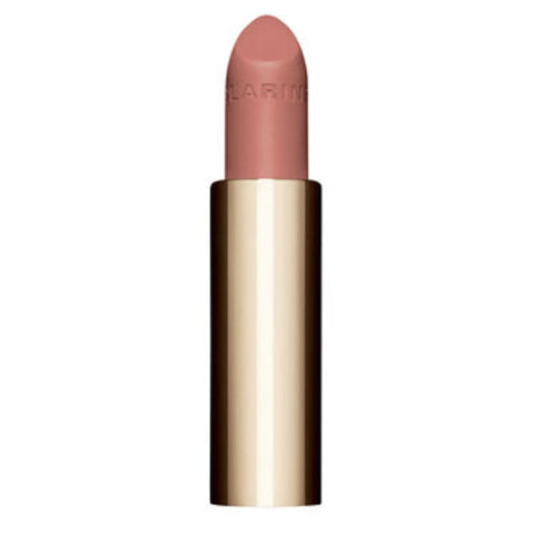 Clarins Joli Rouge Velvet La Recharge lipstick in shade 785V Petal Nude, 3.5g, showcasing the sleek bullet and elegant packaging.
