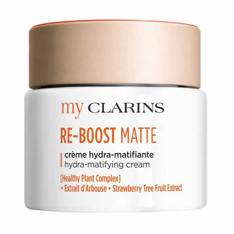 Jar of My Clarins Hydra Matifying Cream 50ml by Jag Couture London, showing creamy texture and sleek packaging.