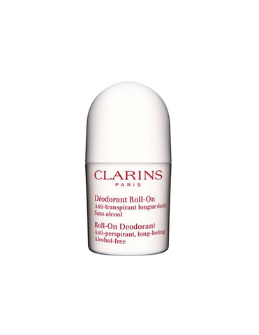 Jag Couture London New York Clarins deodorant roll-on 50ml bottle with clear cap and smooth surface.