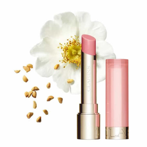 Jag Couture London New York Clarins Lip Oil Balm 01 Pale Pink in 2.9g tube, glossy lip treatment with a soft pink tint.
