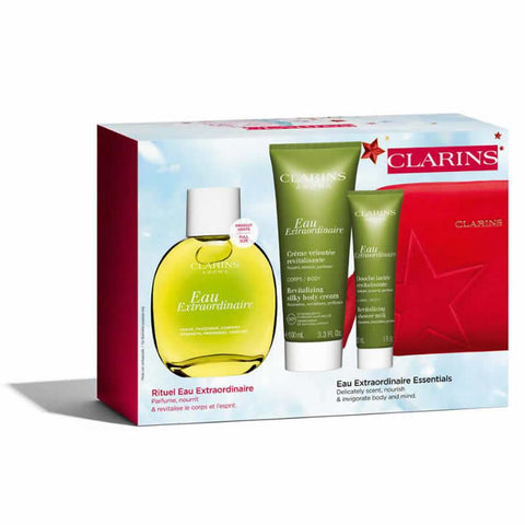 Jag Couture London New York Clarins Eau Extraordinaire 100ml spray set with four elegant fragrance bottles.