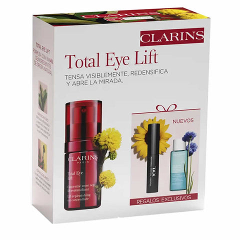 Jag Couture London - New York Clarins Total Eye Lift 15ml set, featuring three eye care products in sleek packaging.