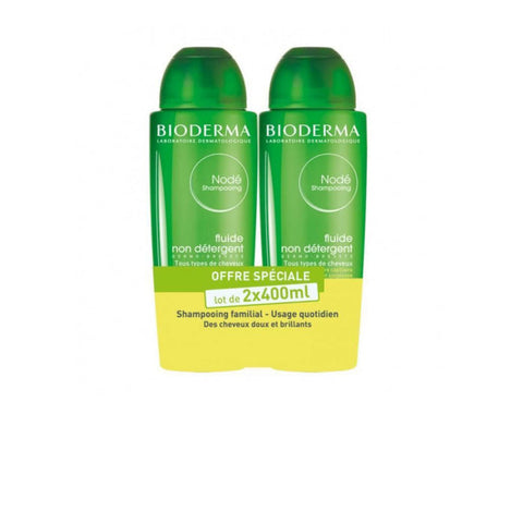 Bioderma Nodé Non Detergent Fluid Shampoo in 200ml bottles, gentle hair and scalp cleanser by Jag Couture London New York.