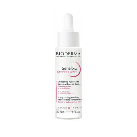 Bioderma Sensibio Defensive Serum 30ml bottle with pump dispenser, designed for sensitive skin, branded by Jag Couture London - New York