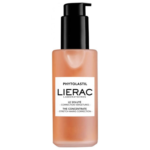 Lierac Phytolastil Solution bottle with 100ml volume, featuring a sleek design and label, on a neutral background