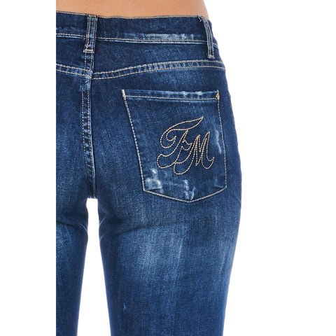 Denim jacket from Frankie Morello FWCF9057JE_B02 by Jag Couture London - New York, featuring stylish blue denim fabric and classic design.