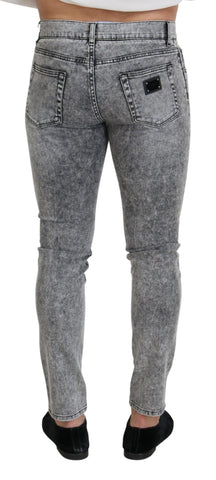 Gray slim fit denim jeans by Dolce & Gabbana, made from stretch cotton with a modern wash and tailored fit.