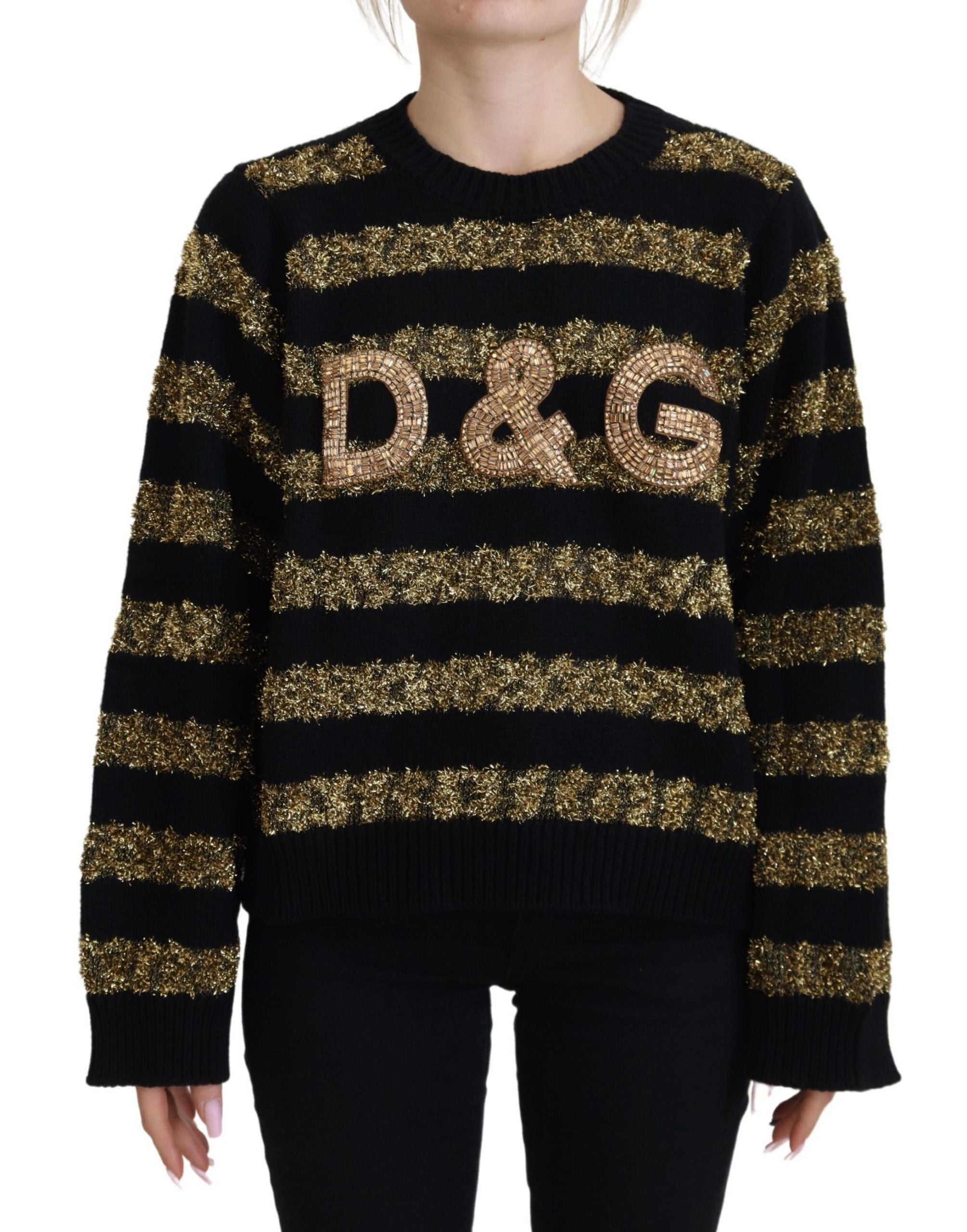 Black Gold D&amp;G Crystal Cashmere Sweater