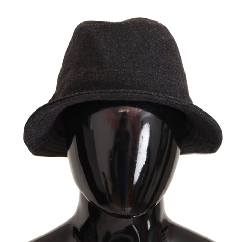 Gray Virgin Wool Logo Fedora Trilby Cappello Hat