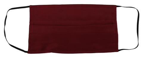 Maroon Silk Pleated Elastic Ear Strap One Size Face Mask