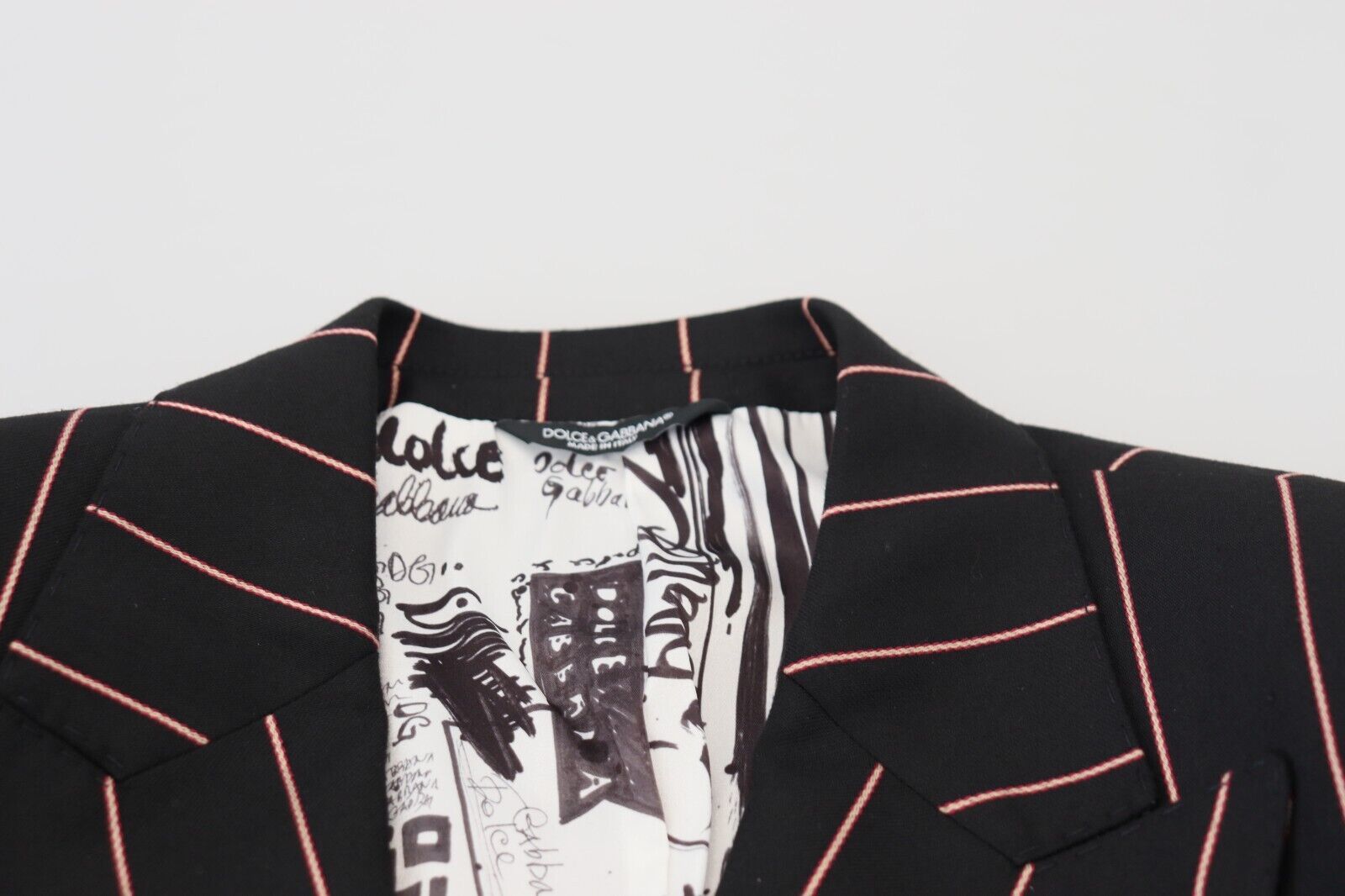 Dark Gray Stripes Viscose Double Breasted Blazer
