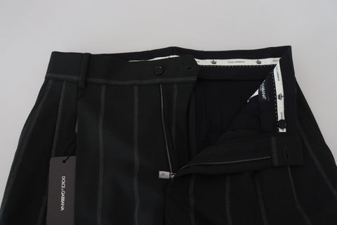 Black Striped Men Trousers Cotton Pants