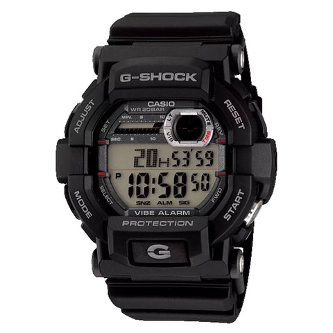 Casio X093_GD-350-1ER digital watch with gold accents, featuring a round face and metal strap, by Jag Couture London New York.
