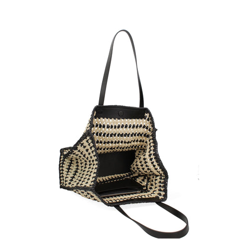Black Viola Castellani VC220738323FBG handbag by Jag Couture London New York, showcasing its sleek design and elegant appearance.