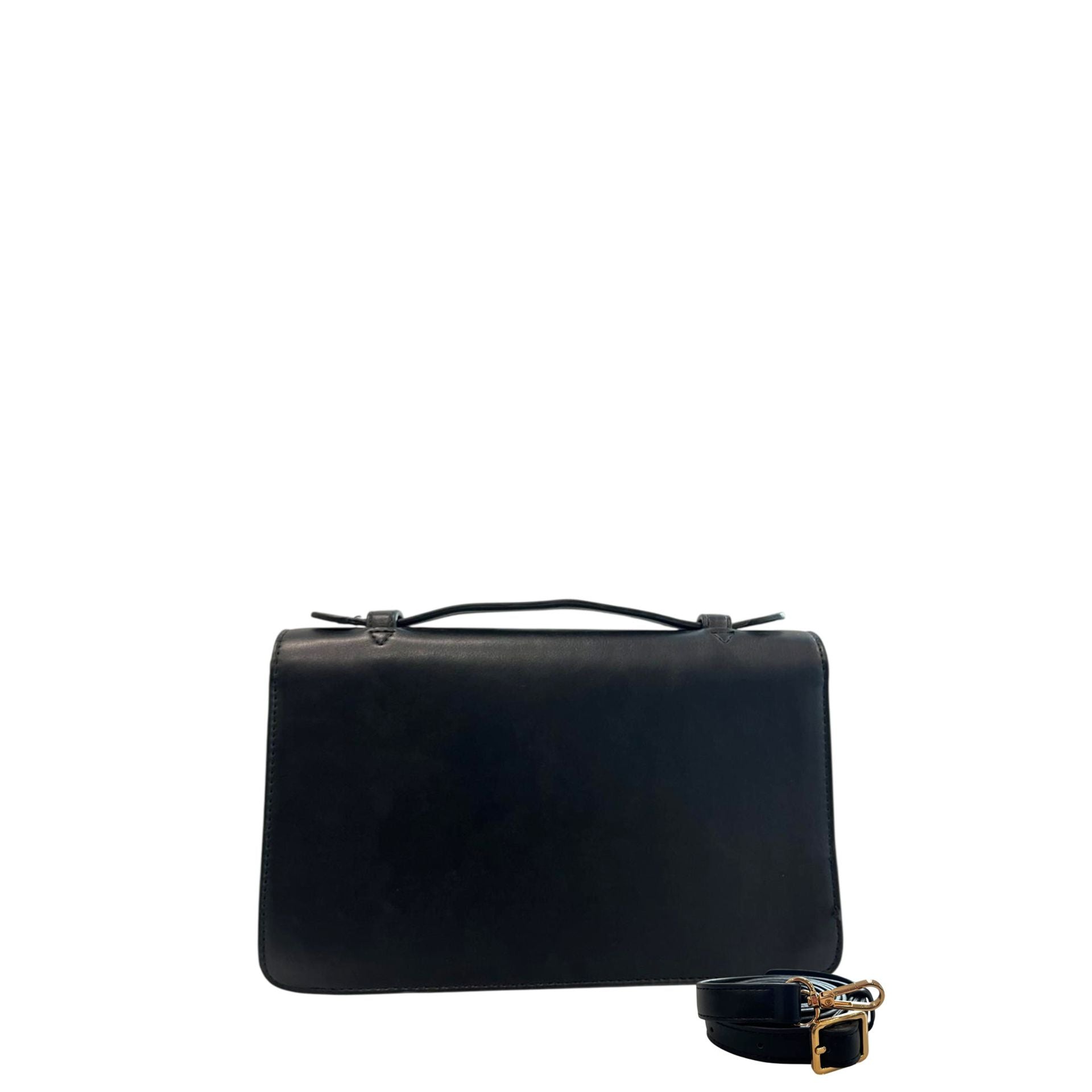 Cristinaeffe CF24FW021_NERO black leather handbag by Jag Couture London - New York, with sleek design and silver hardware