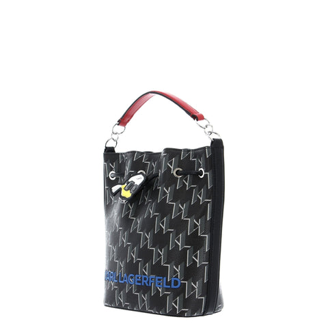 Black Karl Lagerfeld 231W3123-A999 handbag by Jag Couture London - New York, featuring sleek design and signature logo details.