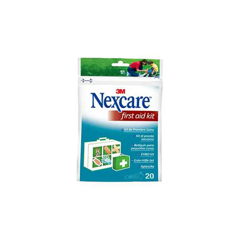 Small Nexcare 3M first aid kit by Jag Couture London - New York, featuring bandages and medical supplies in a compact case.