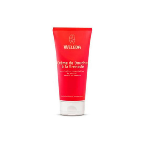 Weleda Pomegranate Creamy Body Wash in 200ml bottle, featuring a refreshing, nourishing formula for smooth skin.