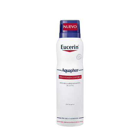 Eucerin Aquaphor Body Ointment Spray 250ml bottle with spray nozzle, moisturizing skincare product by Jag Couture London - New York