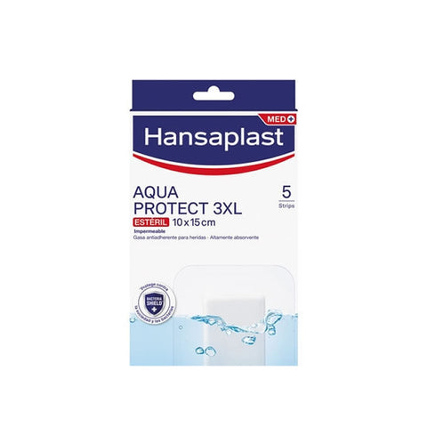 Hansaplast Aqua Protect 3XL waterproof bandage, 10x15cm, from Jag Couture London - New York, shown on a clean surface.