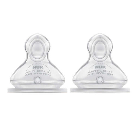 Jag Couture London - New York Nuk First Choice Size 2 silicone baby bottle teats, two units with natural shape and soft silicone material.