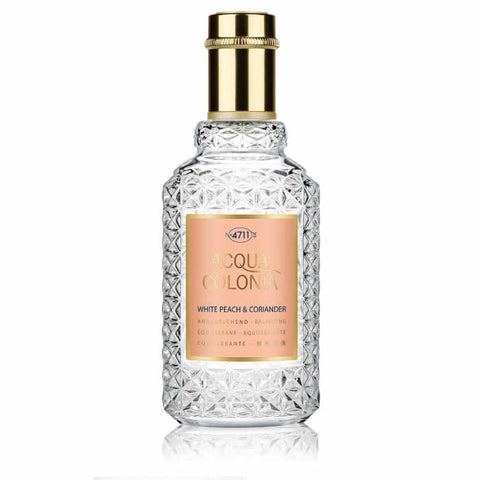 4711 Acqua Colonia White Peach & Coriander Eau De Cologne spray by Jag Couture London, featuring a 100ml bottle with elegant packaging